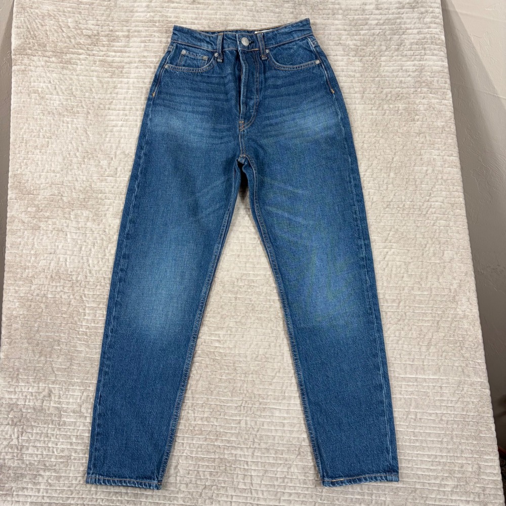 Rag & Bone Jasper High Rise Straight Leg Jeans WDD21F2793B1JP Blue Denim 24